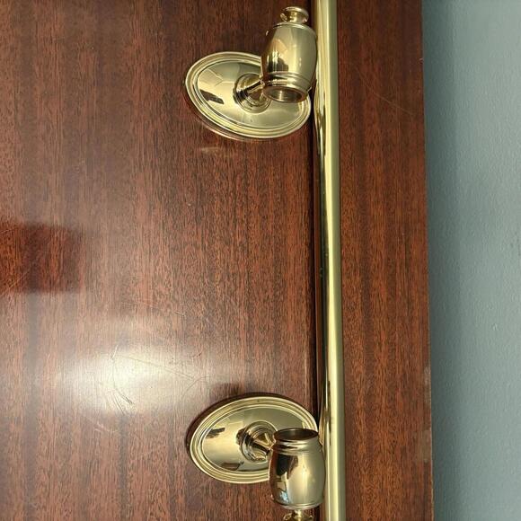 Ralph Lauren Home Engraved Wall Mounted Towel Bar Set 31” Bar 3 pieces  Read - Picture 5 of 15